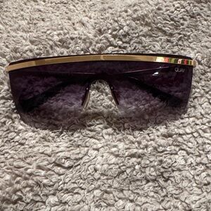 Quay Australia Gold Frame Sunglasses with Black Lenses